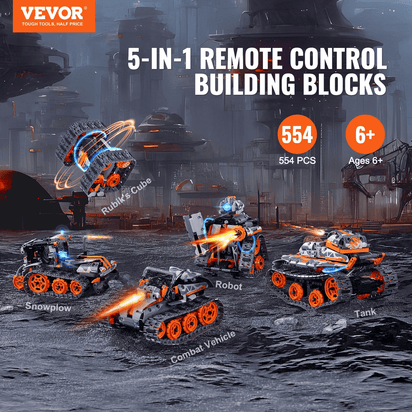 VEVOR STEM Building Toys for Kids 5 in 1 App & Remote Control Car/Robot 554 PCS - The Little Big Store