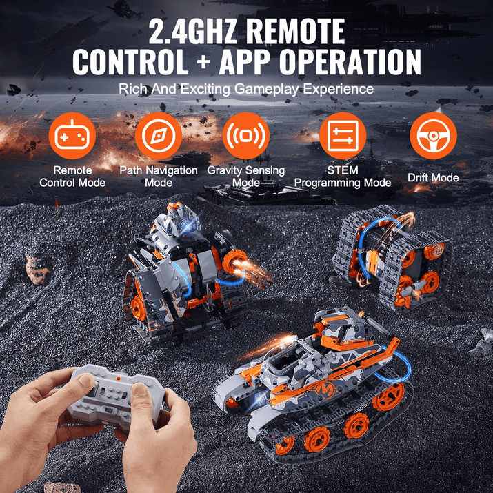 VEVOR STEM Building Toys for Kids 5 in 1 App & Remote Control Car/Robot 554 PCS - The Little Big Store