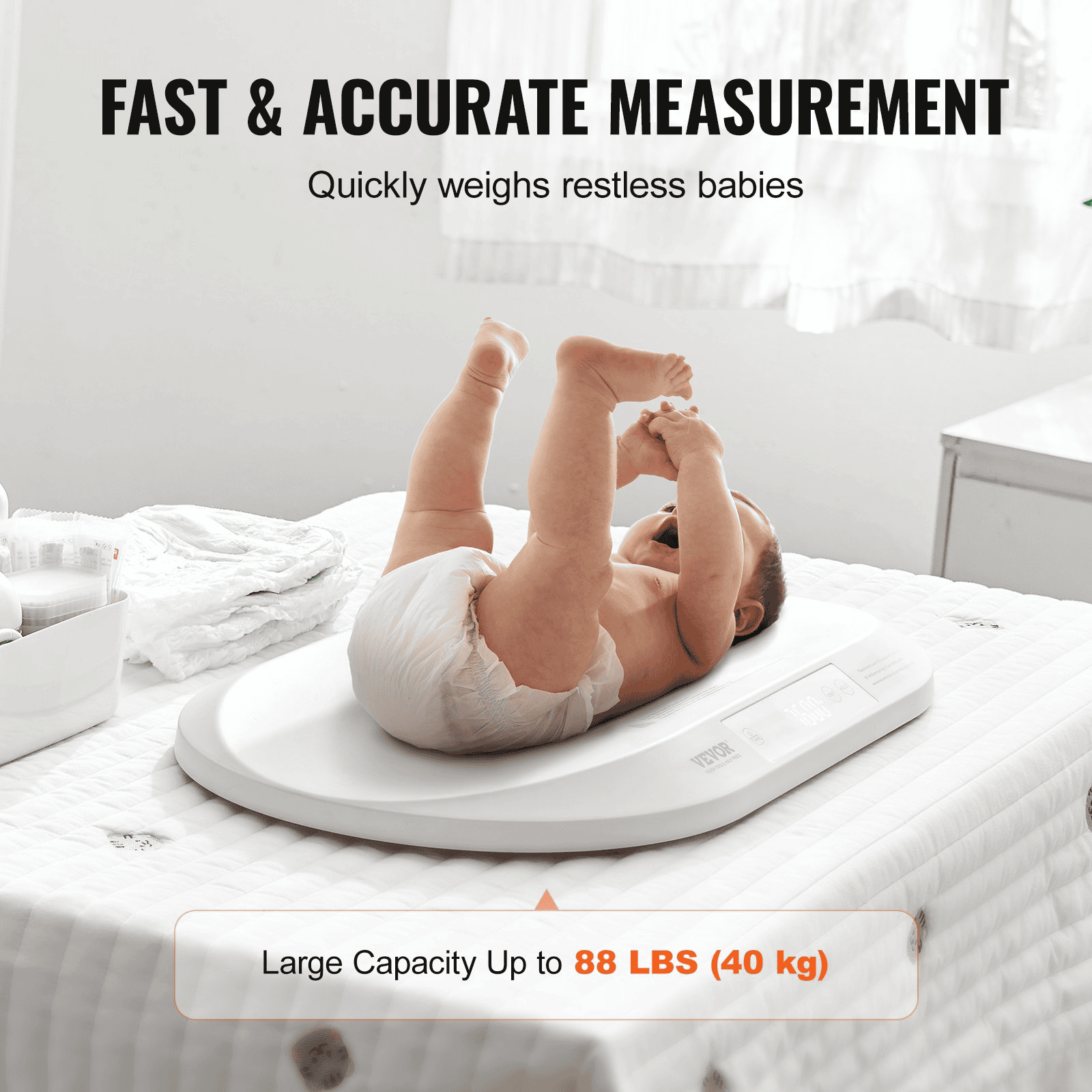 VEVOR Baby Scale Smart Bluetooth Infant Digital Scale with Measuring Tape 88LBS - The Little Big Store
