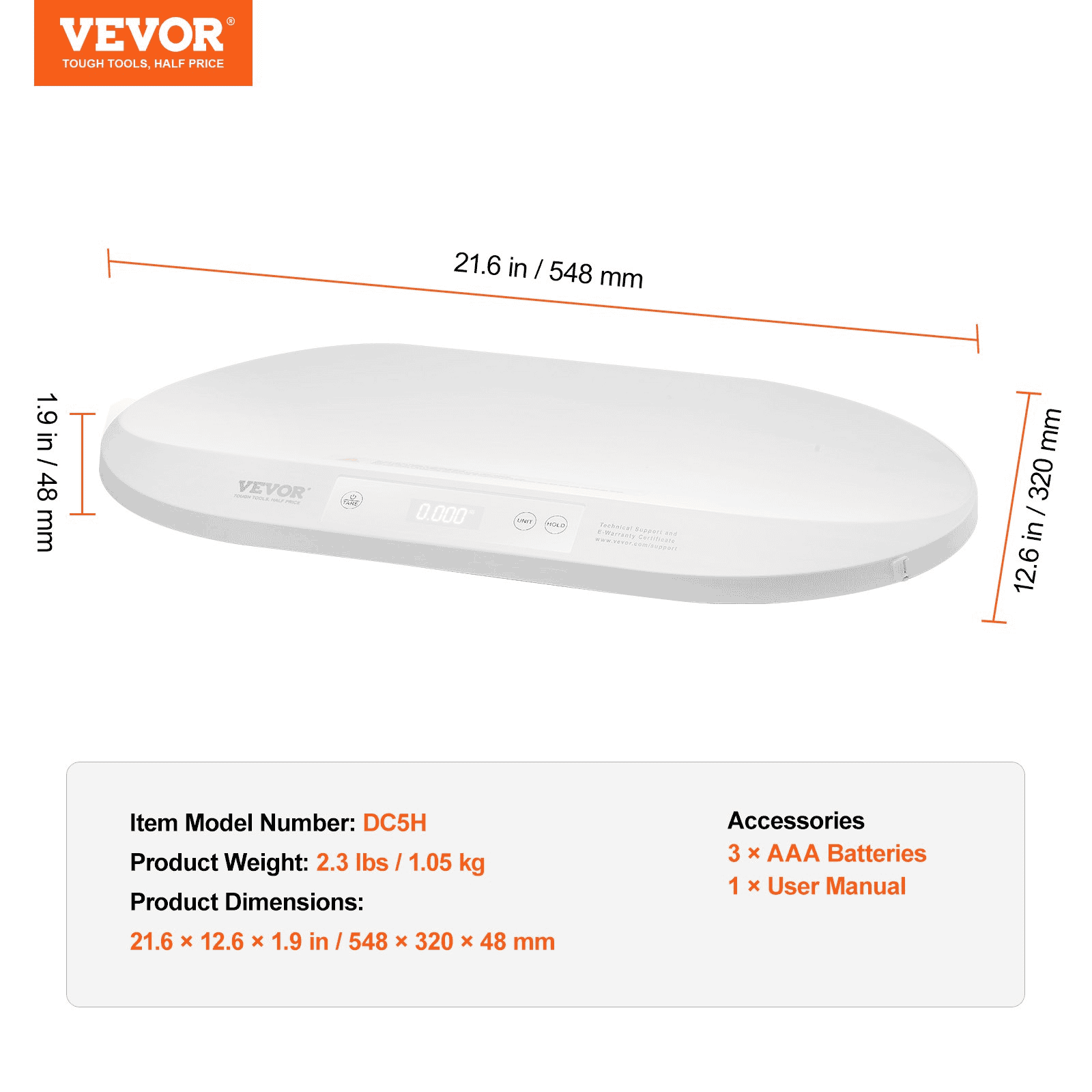 VEVOR Baby Scale Smart Bluetooth Infant Digital Scale with Measuring Tape 88LBS - The Little Big Store