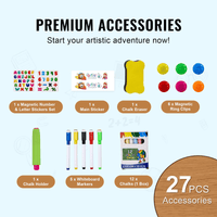 VEVOR 2-in-1 Kids Art Easel Double-Sided Magnetic Whiteboard Chalkboard Rotating - The Little Big Store