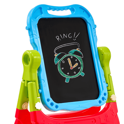 VEVOR 2-in-1 Kids Art Easel Double-Sided Magnetic Whiteboard Chalkboard Rotating - The Little Big Store