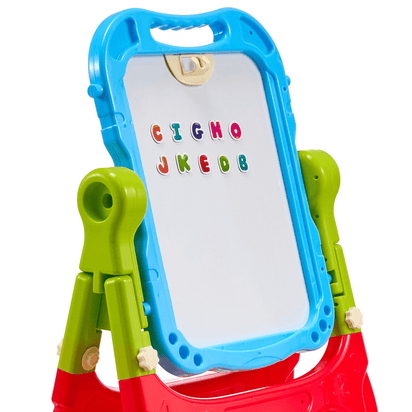VEVOR 2-in-1 Kids Art Easel Double-Sided Magnetic Whiteboard Chalkboard Rotating - The Little Big Store