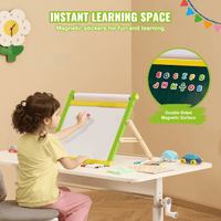 VEVOR 3-in-1 Tabletop Kids Art Easel Double-Sided Magnetic Whiteboard Chalkboard - The Little Big Store