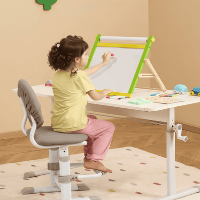VEVOR 3-in-1 Tabletop Kids Art Easel Double-Sided Magnetic Whiteboard Chalkboard - The Little Big Store