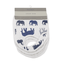 In the Wild Elephant Cotton Muslin Snap Bibs 3PK - The Little Big Store
