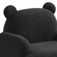Raelynn 25.5"W Black Teddy Velvet Bear-Shaped Kids Armchair - The Little Big Store