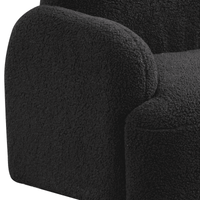 Raelynn 25.5"W Black Teddy Velvet Bear-Shaped Kids Armchair - The Little Big Store