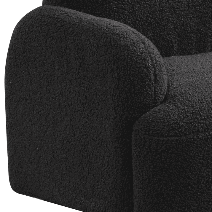 Raelynn 25.5"W Black Teddy Velvet Bear-Shaped Kids Armchair - The Little Big Store