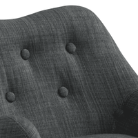 Fenix 19.5"W Gray Linen Kids Chair with Button Tufted Back and Wooden Legs - The Little Big Store