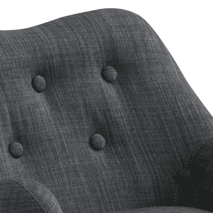 Fenix 19.5"W Gray Linen Kids Chair with Button Tufted Back and Wooden Legs - The Little Big Store