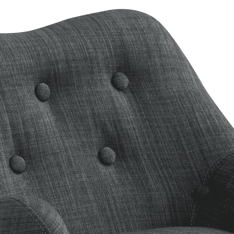 Fenix 19.5"W Gray Linen Kids Chair with Button Tufted Back and Wooden Legs - The Little Big Store