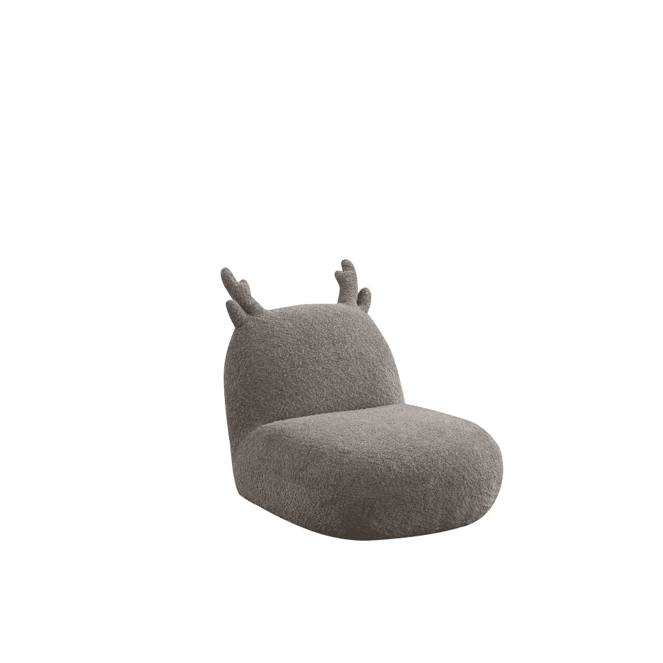Weston 21.5"W Brown Chenille Deer-Shaped Kids Chair - The Little Big Store