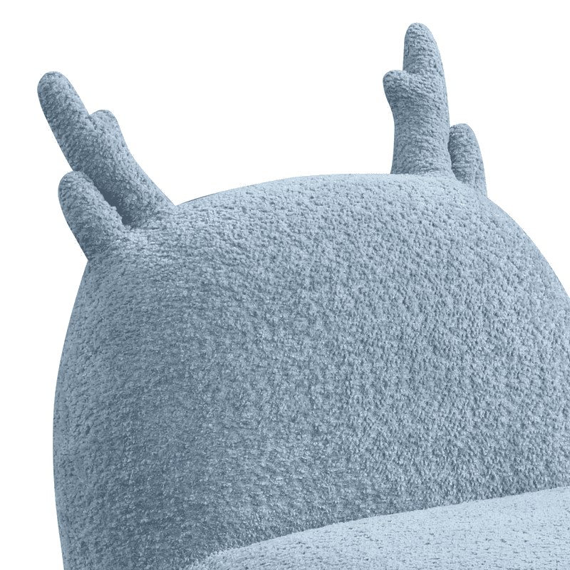 Weston 21.5"W Blue Chenille Deer-Shaped Kids Chair - The Little Big Store