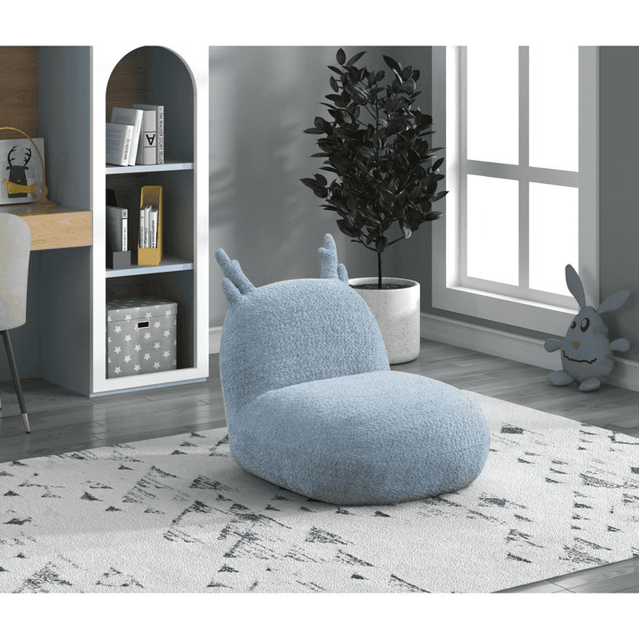 Weston 21.5"W Blue Chenille Deer-Shaped Kids Chair - The Little Big Store