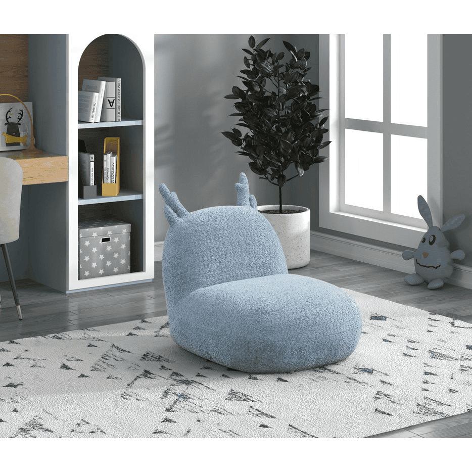 Weston 21.5"W Blue Chenille Deer-Shaped Kids Chair - The Little Big Store