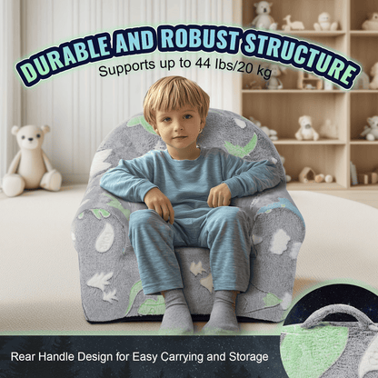 VEVOR Toddler Chair, Kids Armchair Comfy, Toddler Couch Sofa Bed Glow in The Dark, Kids Chair Seat Playroom Furniture for Kids Girls & Boys, Grey - The Little Big Store
