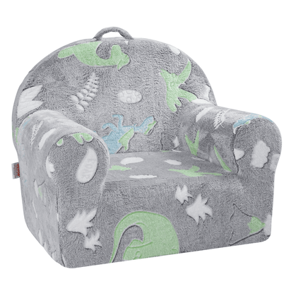 VEVOR Toddler Chair, Kids Armchair Comfy, Toddler Couch Sofa Bed Glow in The Dark, Kids Chair Seat Playroom Furniture for Kids Girls & Boys, Grey - The Little Big Store