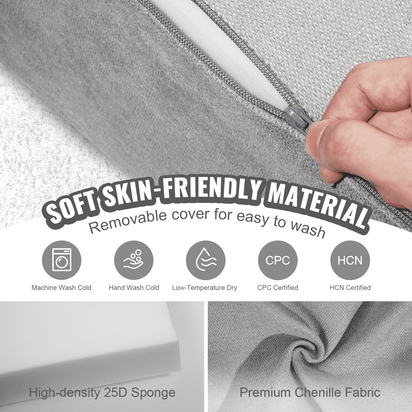 Kids Couch, 4Pcs Modular Kids Play Couch, Toddler Couch Sofa Bed, Kids Chair Seat Playroom Furniture, Child Sectional Sofa with Removable Cover for Kids Girls & Boys, Grey - The Little Big Store