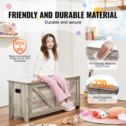 VEVOR Kids' Treasure Chest Storage Bench – Stylish & Spacious Organizer - The Little Big Store
