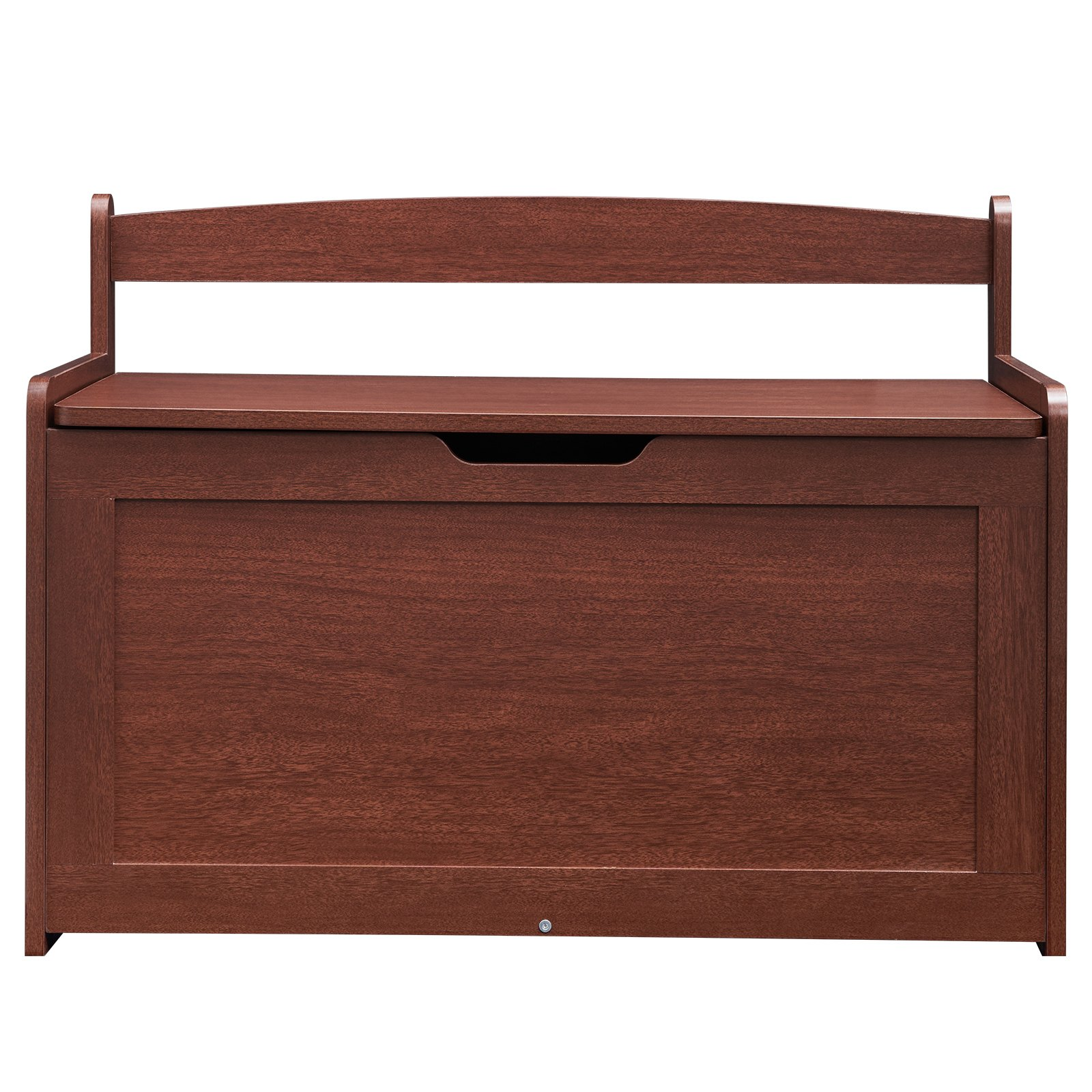 Wooden Toy Chest for Kids, Toddler Toy Storage Box with Flip-Top Lid and Safety Hinge, 32.68 x 17.91 x 24.02 Large Kids Storage Bench for Playroom, Bedroom, Living Room or Entryway, Cherry