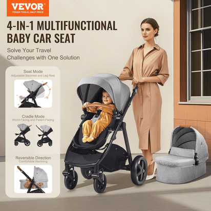 Stroller Travel System With Bassinet Playard Baby Combo Set Dark Gray - The Little Big Store