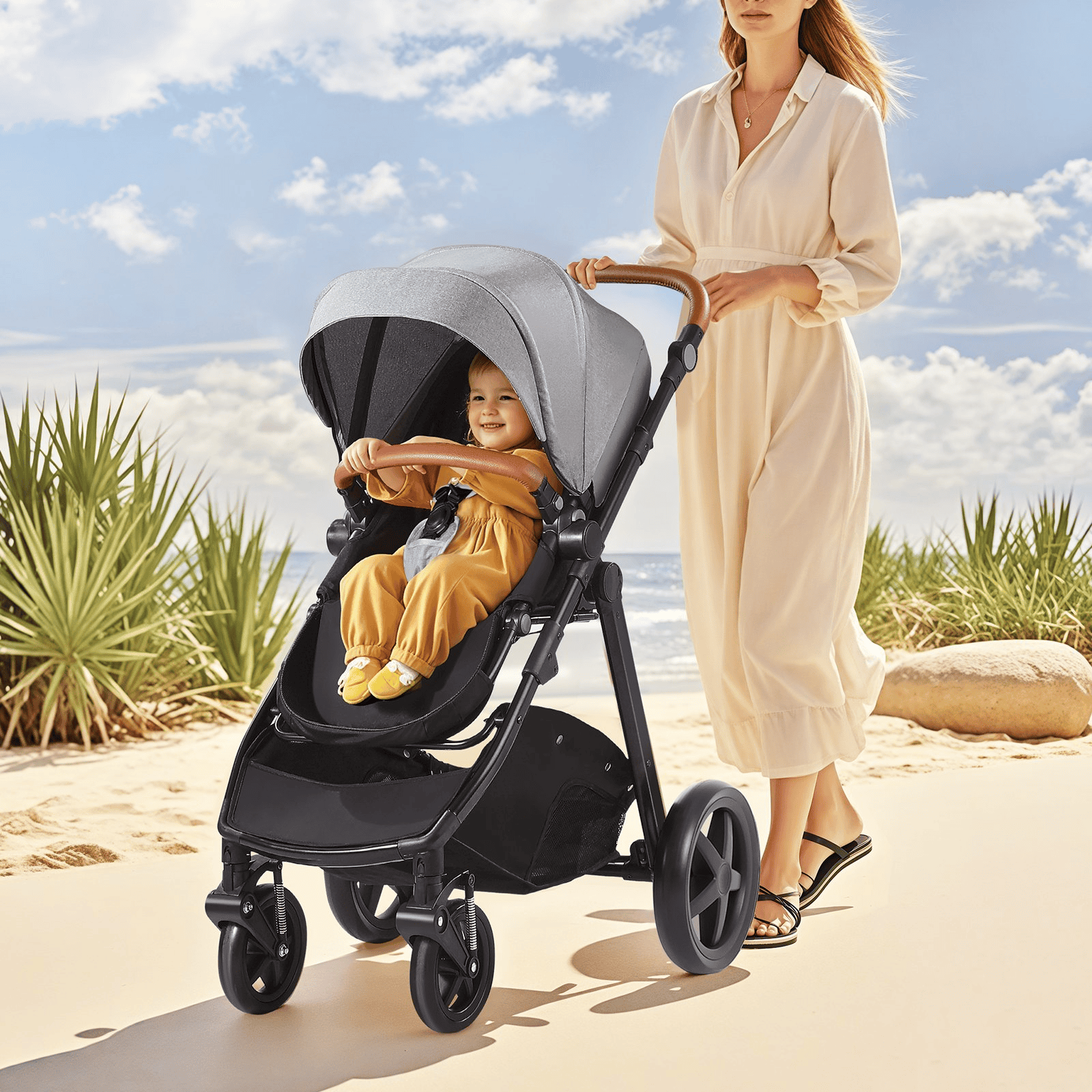 Stroller Travel System With Bassinet Playard Baby Combo Set Dark Gray - The Little Big Store