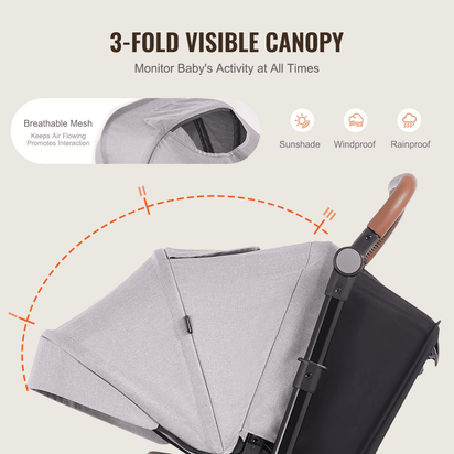 Stroller Travel System With Bassinet Playard Baby Combo Set Light Gray - The Little Big Store