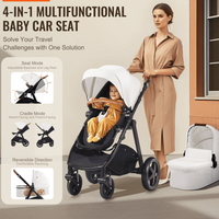 Stroller Travel System With Bassinet Playard Baby Combo Set 2-in-1 White - The Little Big Store
