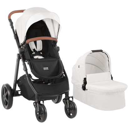 Stroller Travel System With Bassinet Playard Baby Combo Set 2-in-1 White - The Little Big Store