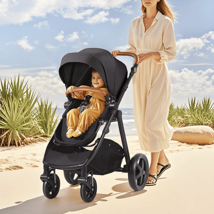 Stroller Travel System With Bassinet Playard Baby Combo Set 2-in-1 Black - The Little Big Store
