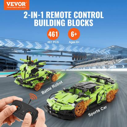 VEVOR STEM Building Toys for Kids 2 in 1 App & Remote Control Car/Robot 461 PCS - The Little Big Store