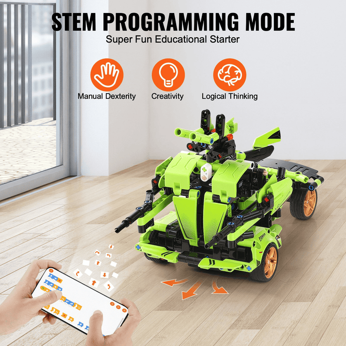 VEVOR STEM Building Toys for Kids 2 in 1 App & Remote Control Car/Robot 461 PCS - The Little Big Store