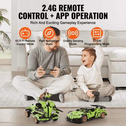VEVOR STEM Building Toys for Kids 2 in 1 App & Remote Control Car/Robot 461 PCS - The Little Big Store
