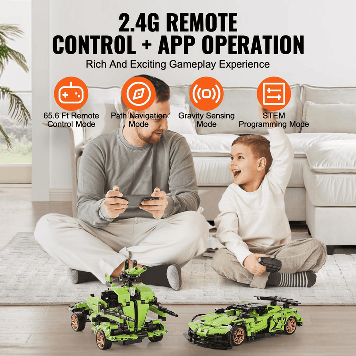 VEVOR STEM Building Toys for Kids 2 in 1 App & Remote Control Car/Robot 461 PCS - The Little Big Store