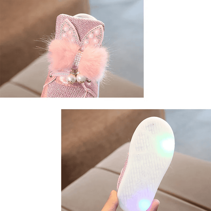 Breathable Luminous Shoes with LED and Glitter for Children - The Little Big Store
