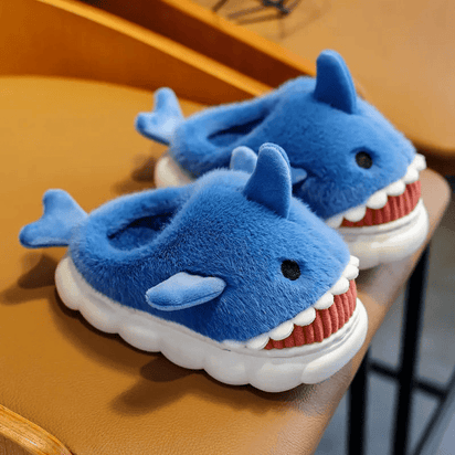 Soft Padded Multicolored Shark Slippers for Children - The Little Big Store