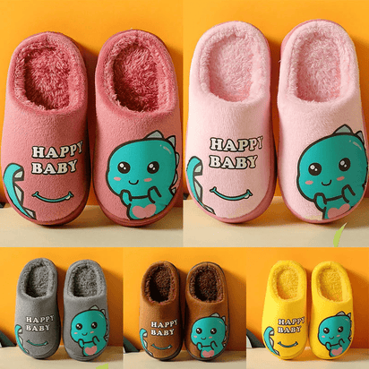 Warm and padded home slippers for children with monster - The Little Big Store