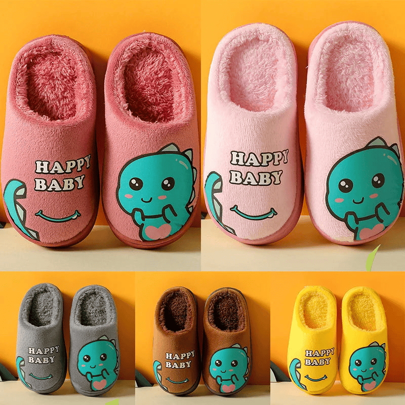 Warm and padded home slippers for children with monster - The Little Big Store