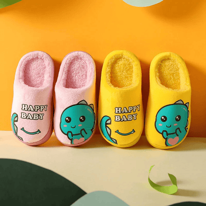 Warm and padded home slippers for children with monster - The Little Big Store