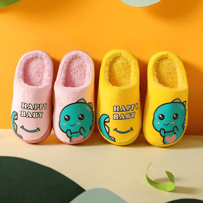 Warm and padded home slippers for children with monster - The Little Big Store