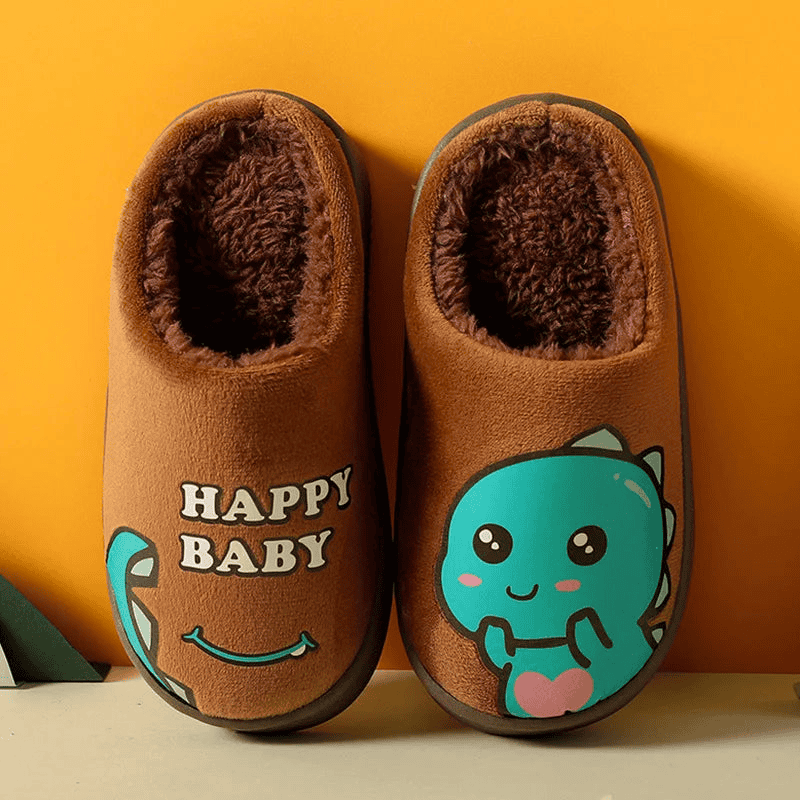 Warm and padded home slippers for children with monster - The Little Big Store