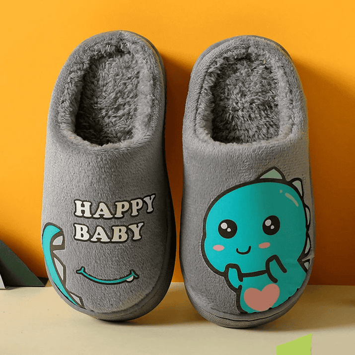 Warm and padded home slippers for children with monster - The Little Big Store