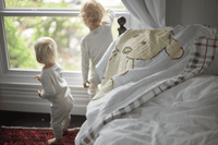 Teddy Bear and Plaid Cotton Muslin Newcastle Blanket - The Little Big Store