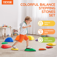 VEVOR Kids Balance Stepping Stones Sensory Obstacle Course 12 PCS Outdoor Indoor - The Little Big Store