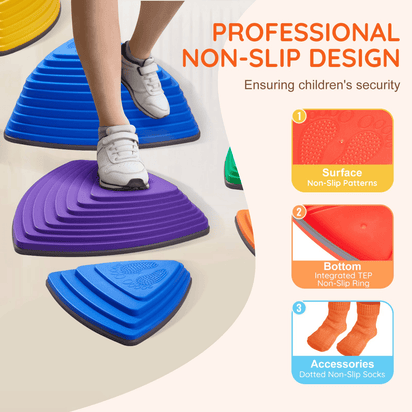 VEVOR Kids Balance Stepping Stones Sensory Obstacle Course 12 PCS Outdoor Indoor - The Little Big Store