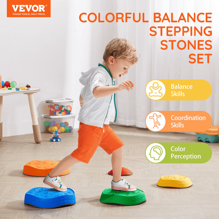VEVOR Kids Balance Stepping Stones Sensory Obstacle Course 5 PCS Outdoor Indoor - The Little Big Store