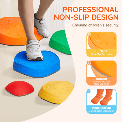 VEVOR Kids Balance Stepping Stones Sensory Obstacle Course 5 PCS Outdoor Indoor - The Little Big Store