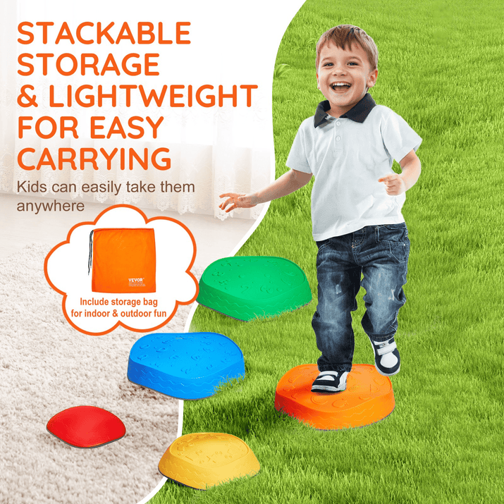 VEVOR Kids Balance Stepping Stones Sensory Obstacle Course 5 PCS Outdoor Indoor - The Little Big Store