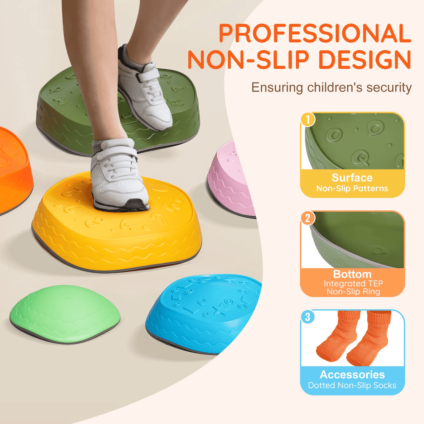VEVOR Kids Balance Stepping Stones Sensory Obstacle Course 6 PCS Outdoor Indoor - The Little Big Store